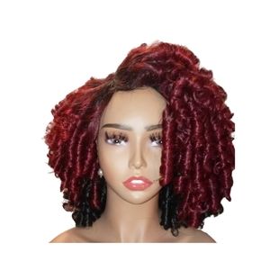 Bite The Apple 🍎 | Red and Black Half Wig Synthetic Hair | via Instant Detailz